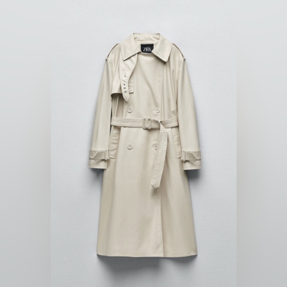 ZARA Faux leather trench coat